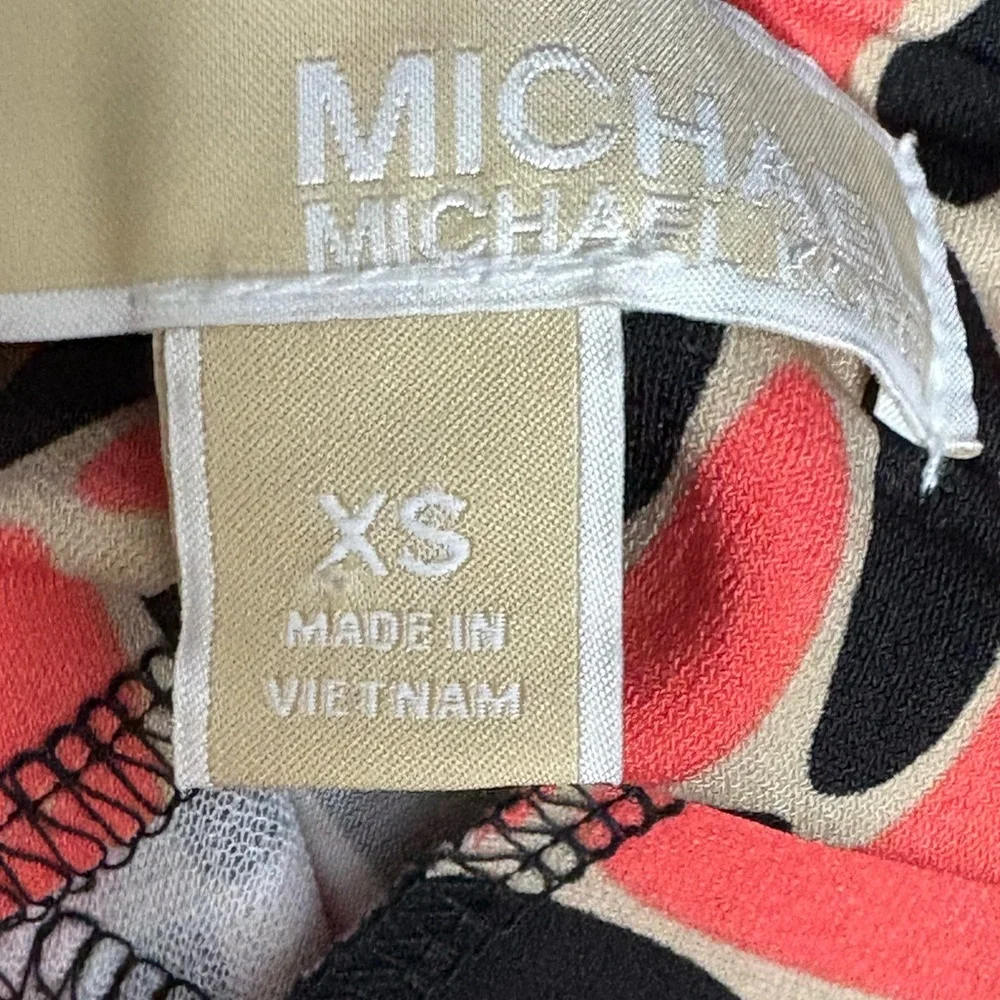 Michael Kors Coral and Black Geometric Dress